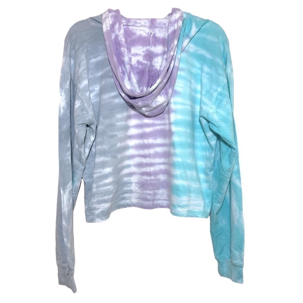 DREAMSICLE Cotton Tie-Dye Sweatshirt in Aqua, Pink & Grey with Hoodie - Picture 2 of 4